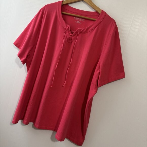 Catherines T Shirt Womens Sz 2X 22/24W Suprema Collection Short Sleeve Hot Pink - Picture 4 of 15